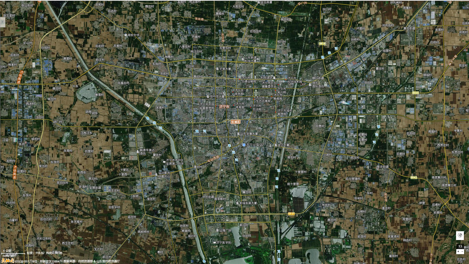 济宁市城区地图